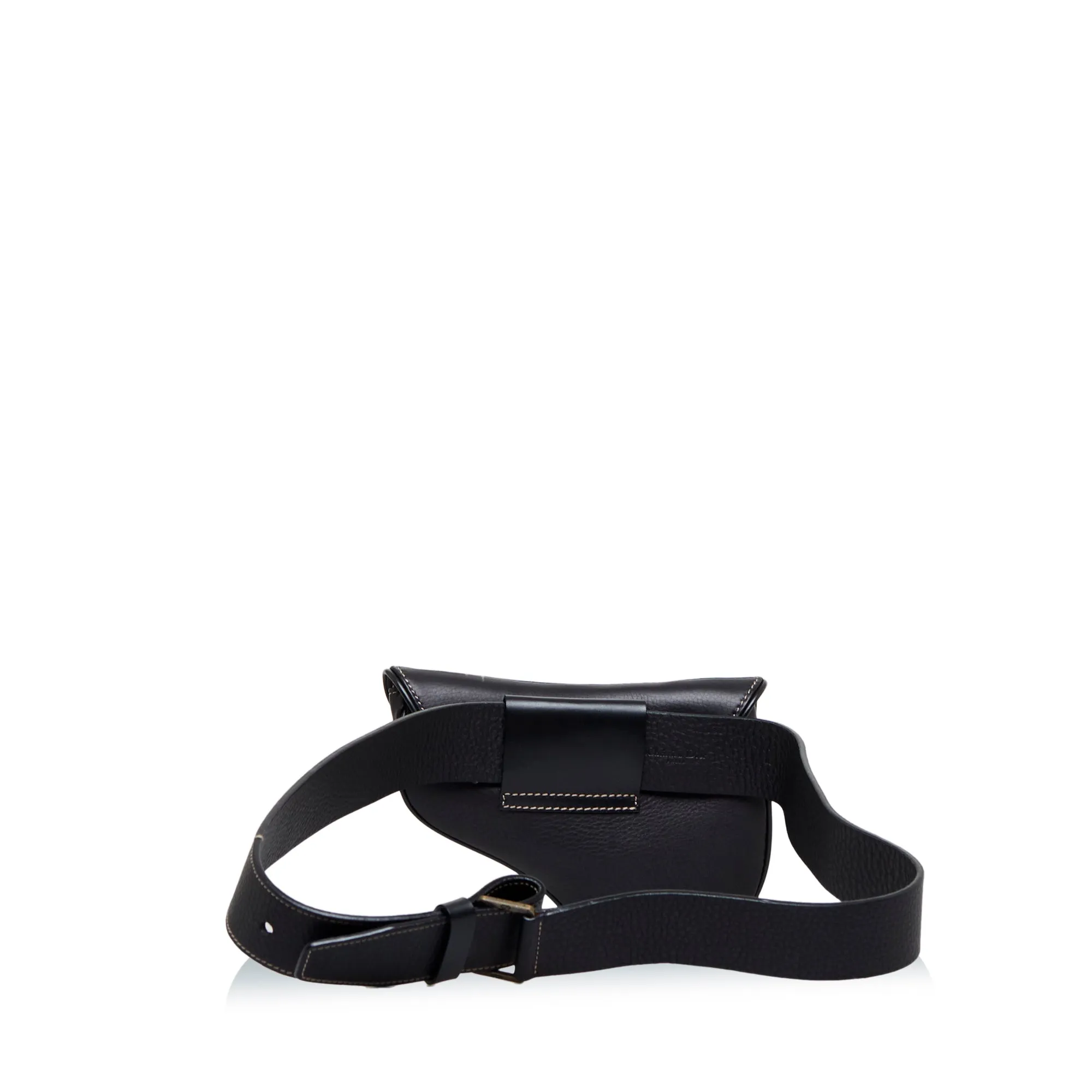Trendy Inspired Dior Saddle Belt Bag Black Calfskin