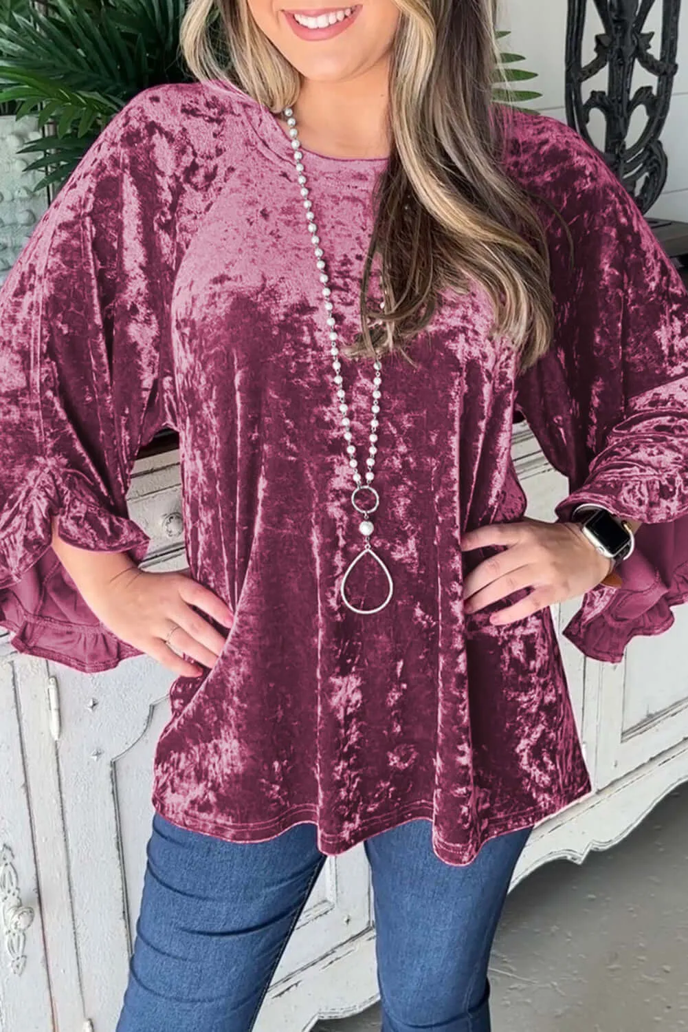 VELVET WHISPER BLOUSE -by Vivian-Lu