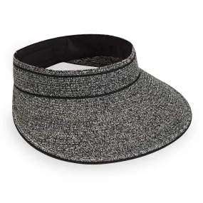 Wallaroo Women's Lily Packable Sun Visor - Black/Ivory