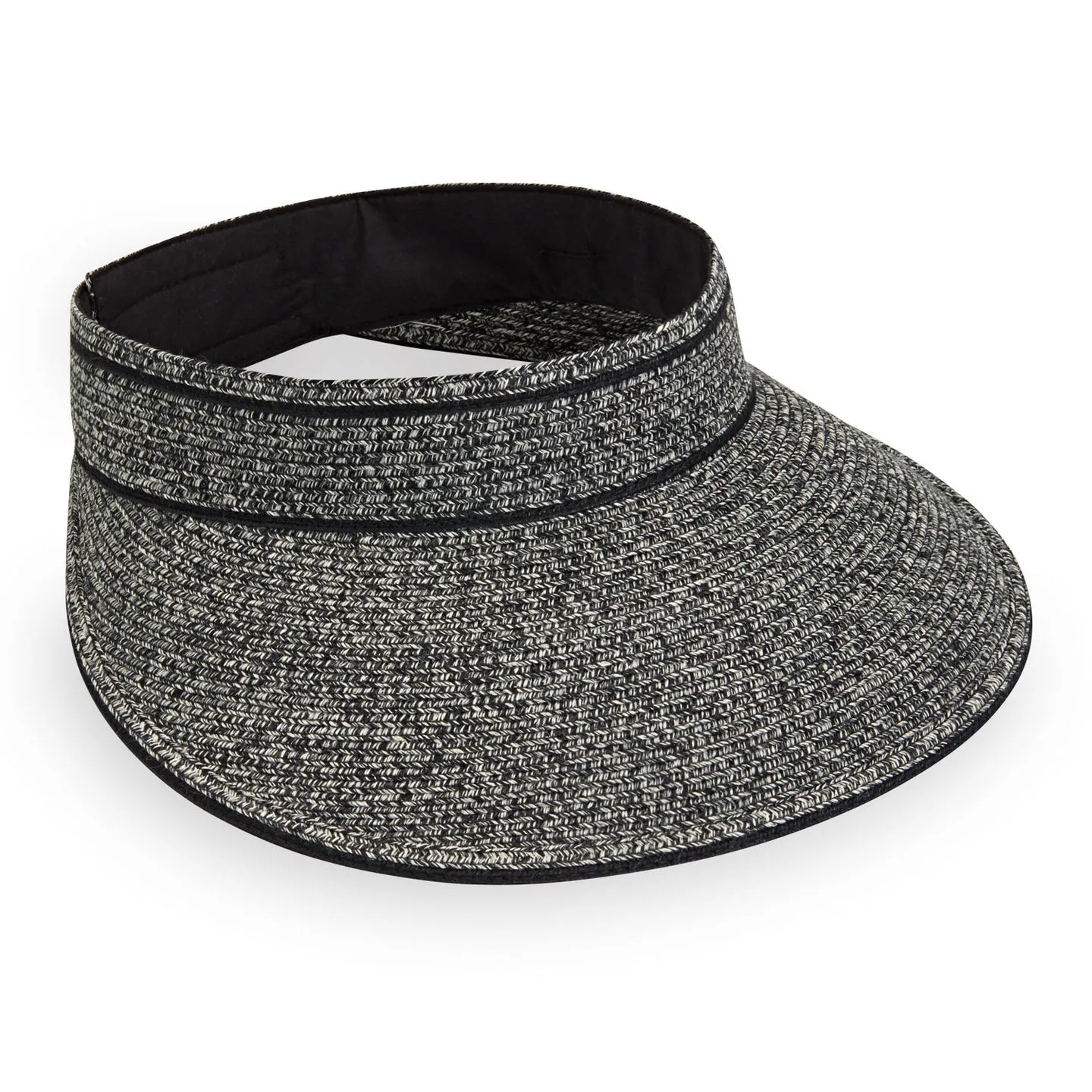 Wallaroo Women's Lily Packable Sun Visor - Black/Ivory