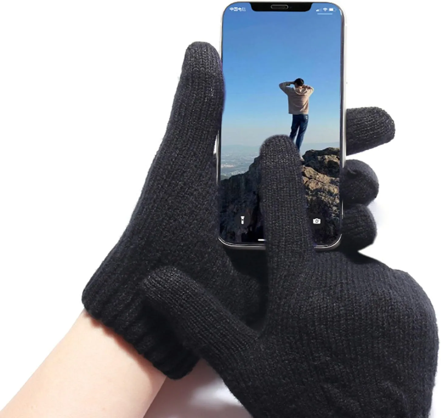 Warm Soft Gloves Black Thin Gloves Women's Winter Gloves Cold Weather Warm Touchscreen Gloves Unisex Winter Gloves