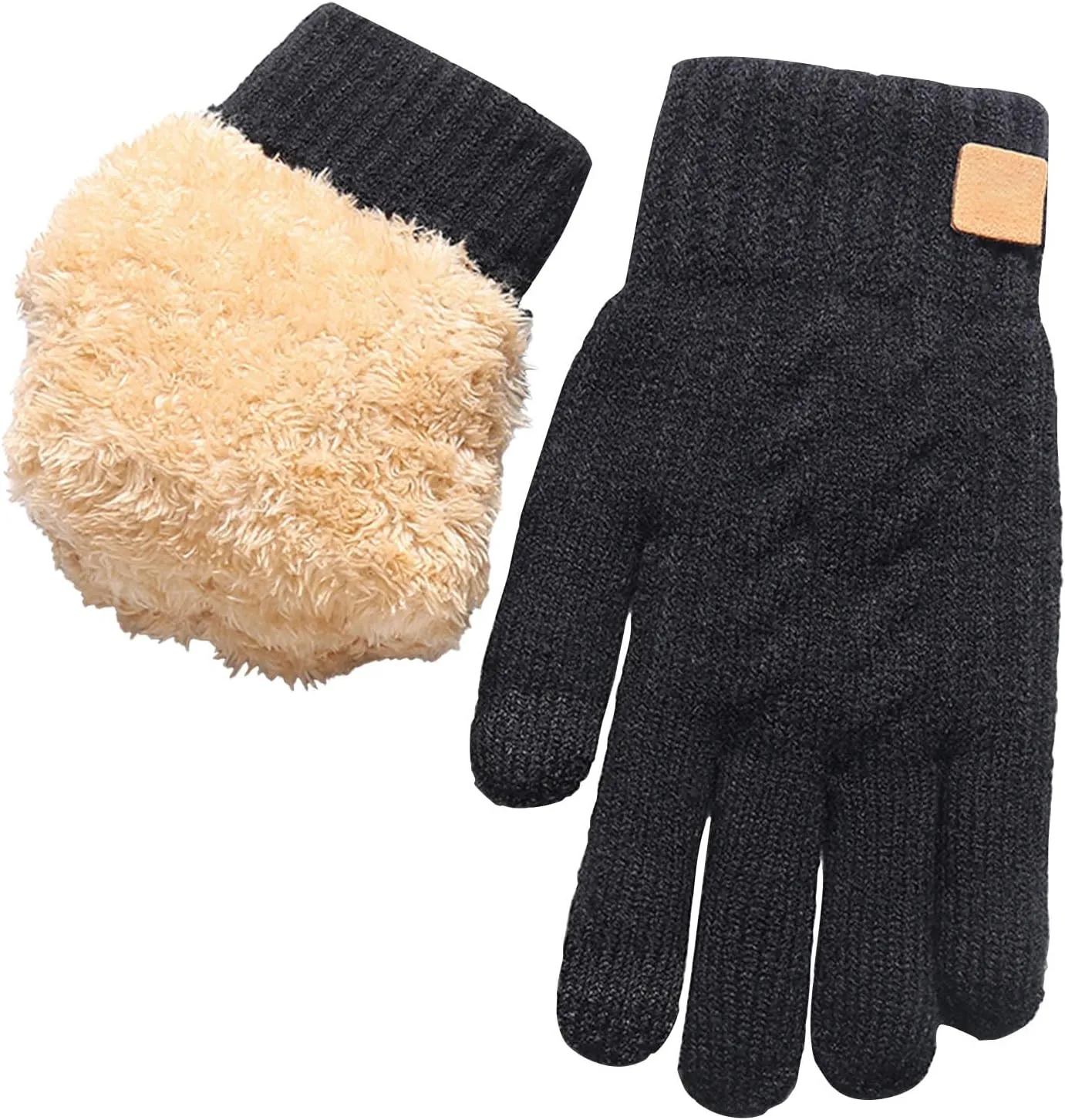 Warm Soft Gloves Black Thin Gloves Women's Winter Gloves Cold Weather Warm Touchscreen Gloves Unisex Winter Gloves