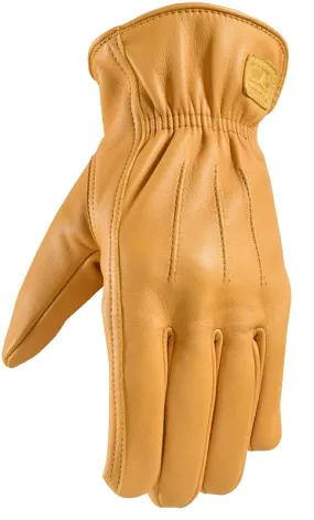 Wells Lamont ComfortHyde 984-XL Slip-On Work Gloves, Men's, XL, 10 to 10-1/2 in L, Deer Skin Leather, Gold/Yellow :PR: QUANTITY: 1