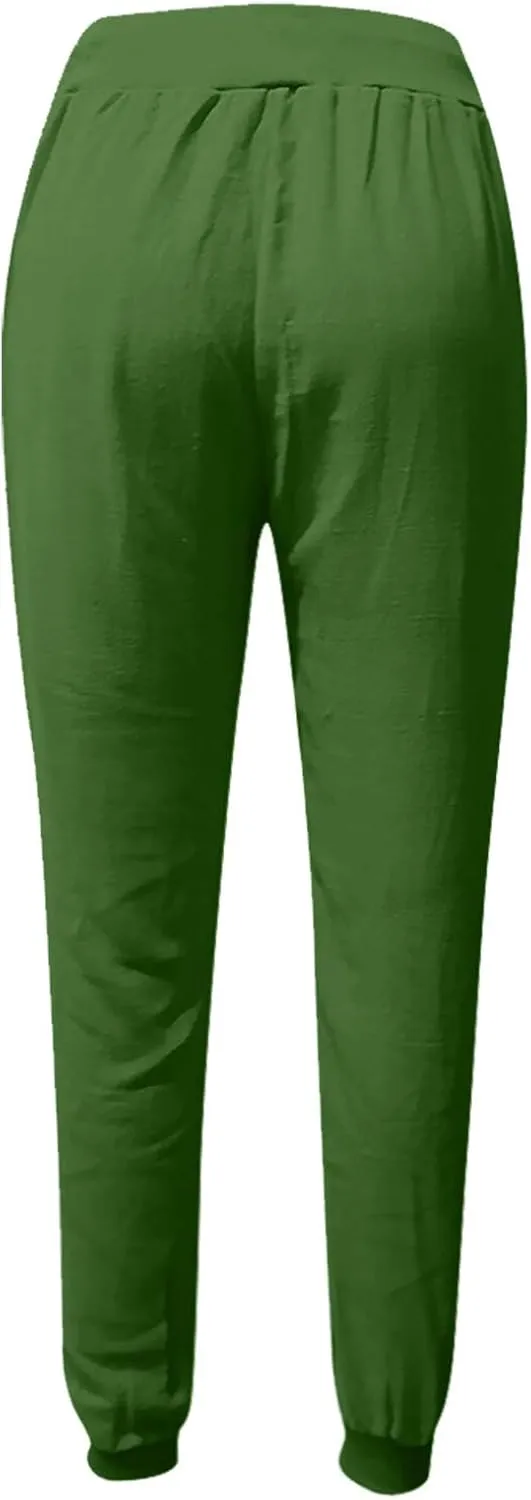 Wide Leg Pants Women Dressy Casual Summer Wide Leg High Waist Casual Lounge Pants Drawstring Trouser with Pockets