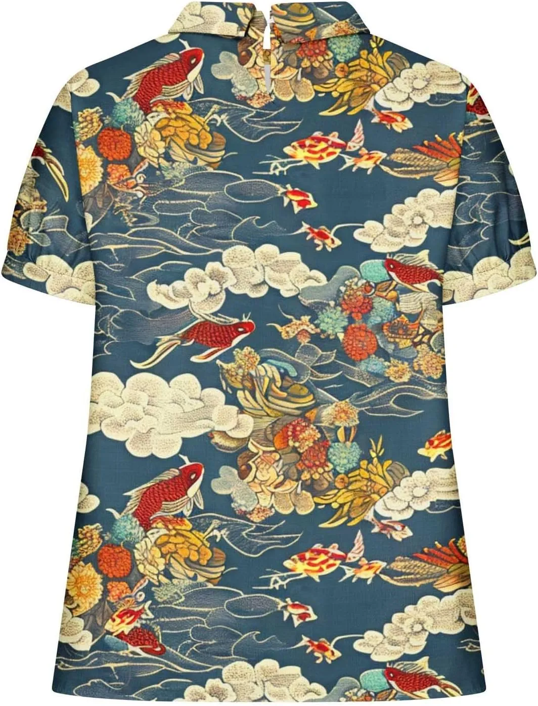 Women's Casual Short Sleeve Shirts Plus Size Floral Summer Tops Loose Fit Lapel V Neck Blouse for Leggings