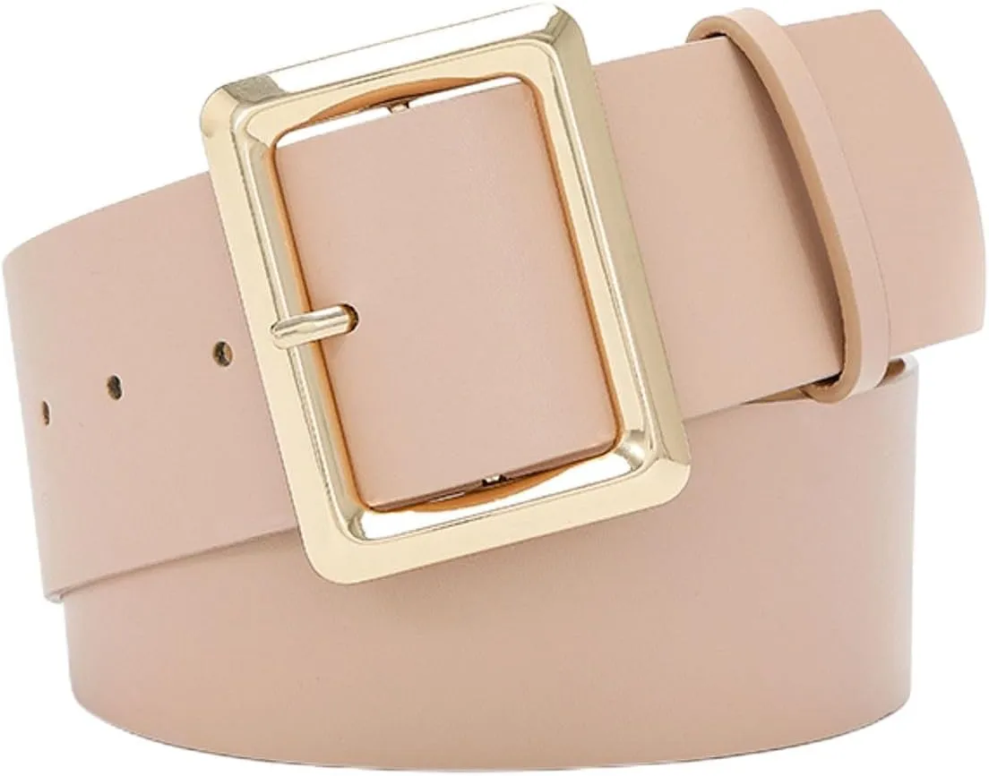 Women's Faux Leather Belt For Dress Metal Belt Thick Travel Casual Work Summer Basic Elegant Square