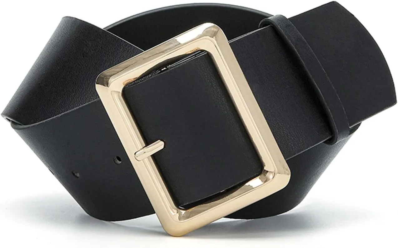 Women's Faux Leather Belt For Dress Metal Belt Thick Travel Casual Work Summer Basic Elegant Square