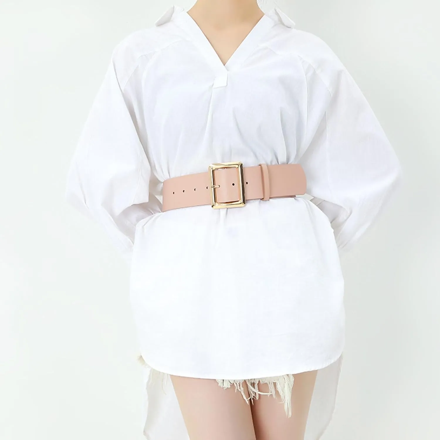 Women's Faux Leather Belt For Dress Metal Belt Thick Travel Casual Work Summer Basic Elegant Square
