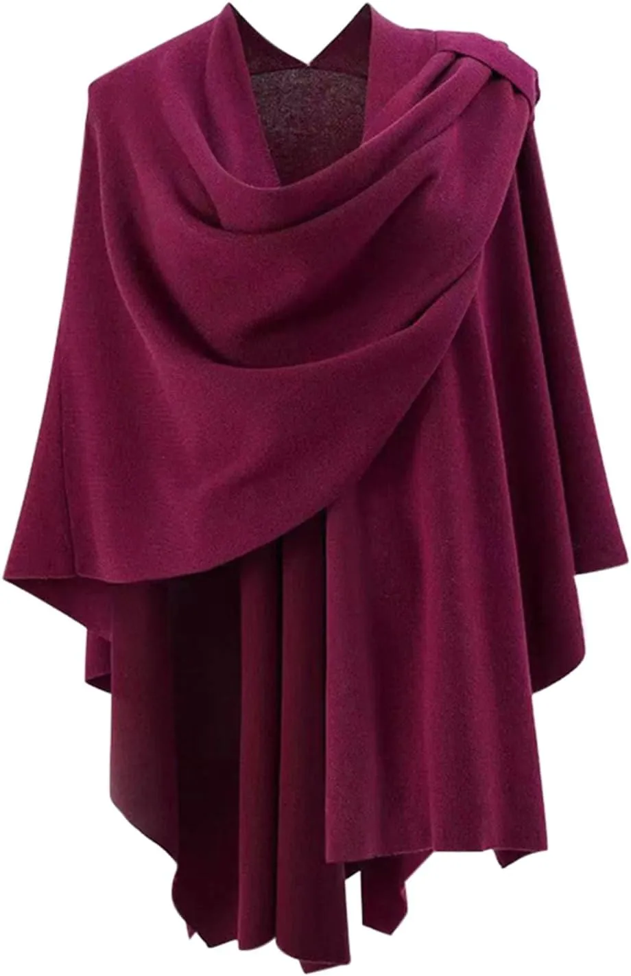 Women's Shawl Wrap Poncho Cape Dressy Solid Open Front Cardigan Shawls Fall Winter Elegant Knit Warm Sweater Cape