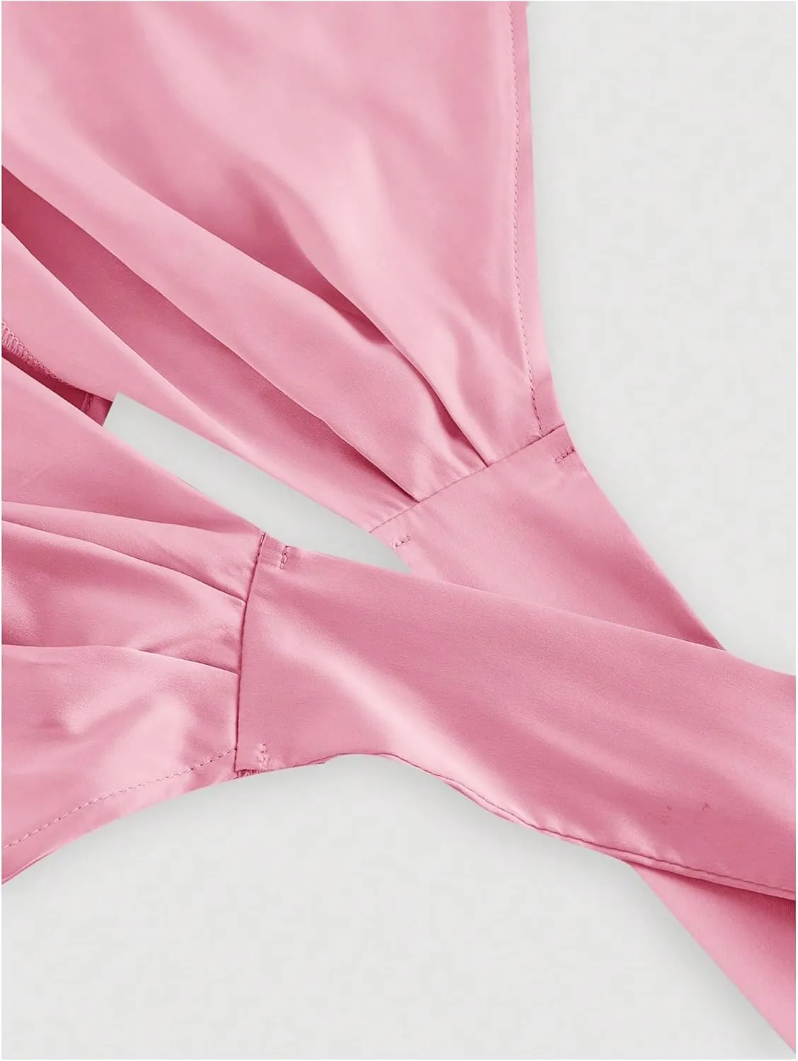 Women's Wrap V Neck Bowknot Elegant Tank Top Work Office Satin Sleeveless Tops