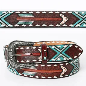 X Marks The Spot Hand Tooled Leather Belt