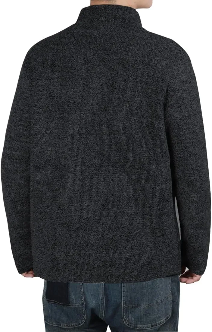 yoeasy Men's Blazer Collar Long Sleeve Button Knit Cardigan Casual Open Front Sweater with Pockets