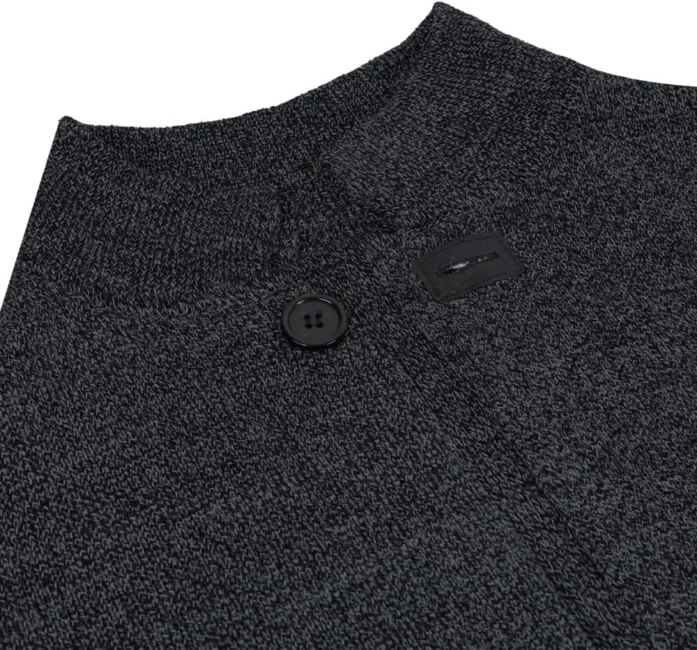 yoeasy Men's Blazer Collar Long Sleeve Button Knit Cardigan Casual Open Front Sweater with Pockets